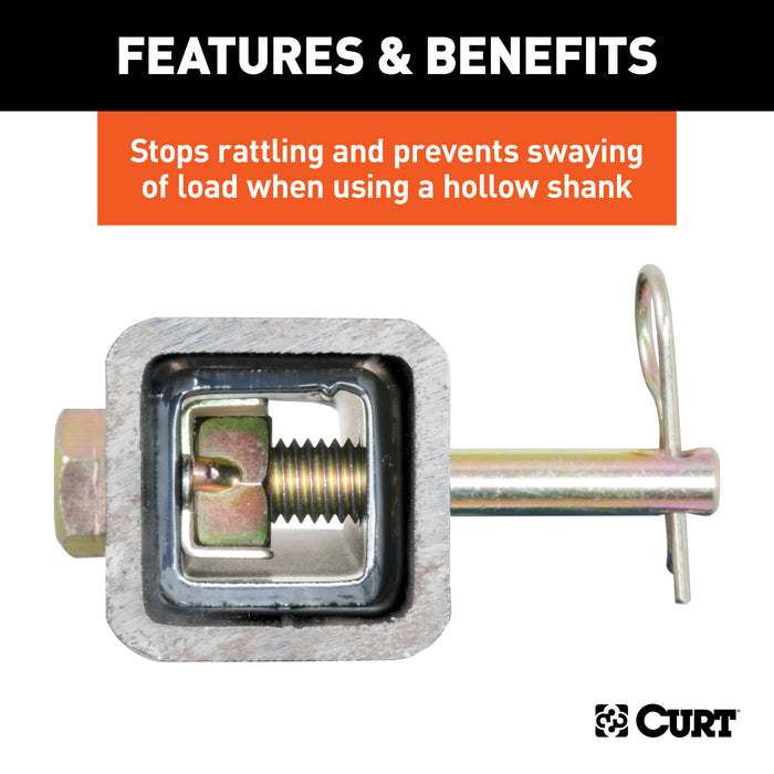 CURT 22315 Anti-Rattle Hitch Pin and Shim (Fits 1-1/4in. Receiver with 1/2in. Hole) - Truck Part Superstore