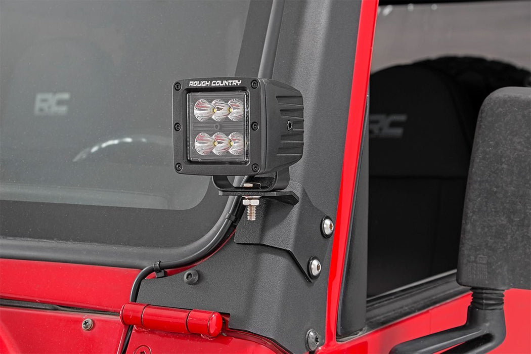 Rough Country 70046 Jeep Lower A-Pillar Light Mounts 97-06 Wrangler TJ Rough Country - Truck Part Superstore