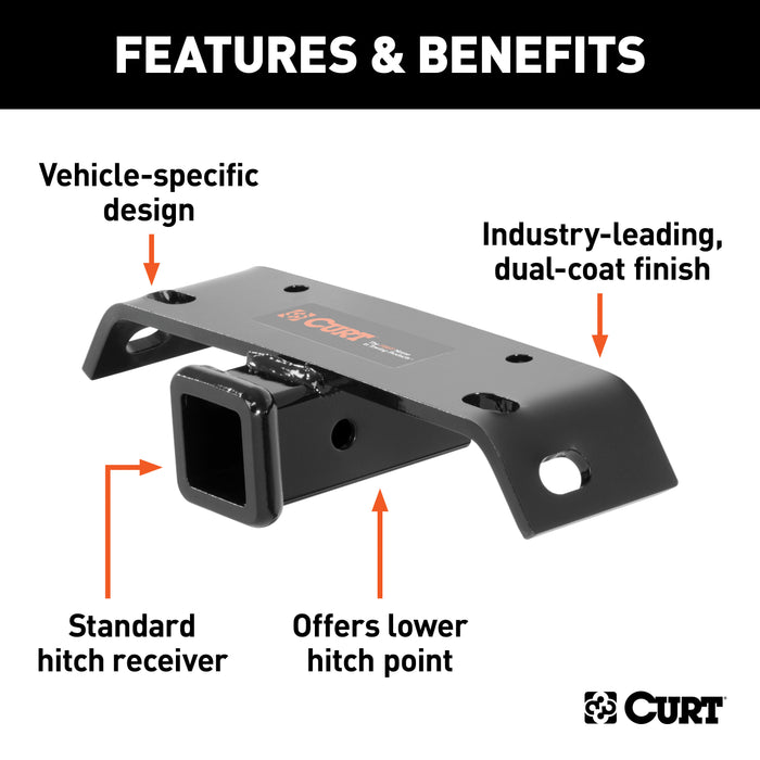 CURT 19031 CURT 19031 Step Bumper Hitch Receiver for Westin or DMI; 2-Inch; 5;000 lbs. - Truck Part Superstore