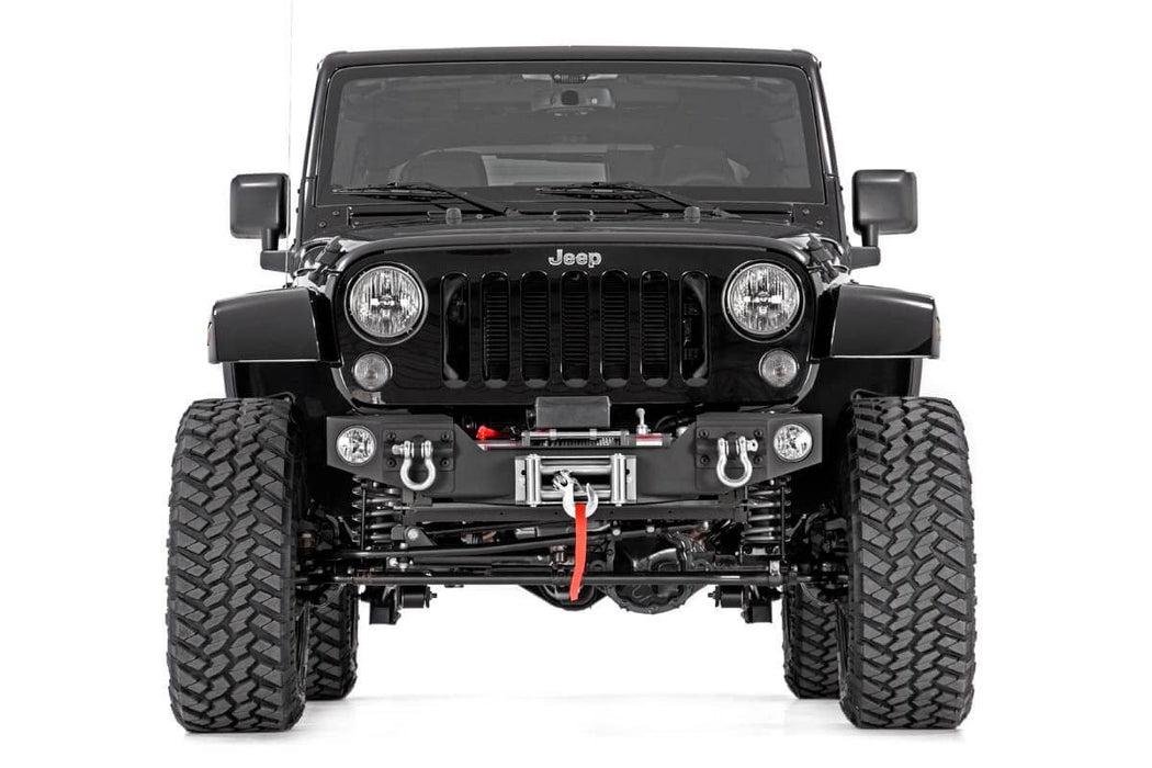 Rough Country 1062 Jeep Hybrid Stubby Winch Bumper w/Fog Mounts 07-18 Wrangler JK Rough Country - Truck Part Superstore