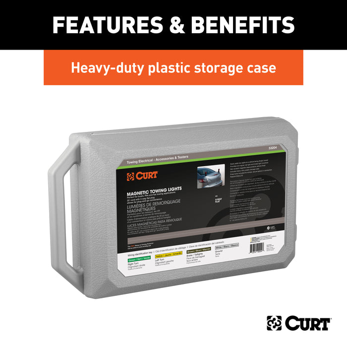 CURT 53204 Magnetic Tow Lights with Storage Case - Truck Part Superstore