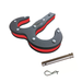 GEN-Y Hitch GH-0070-R Hulk 2.0 16K Tow Hook 2" Shank Black/Red with GH-099 Pin & GH-011 Clip - Truck Part Superstore