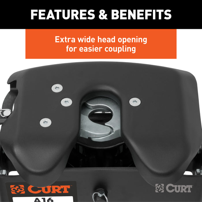 CURT 16091 A16 5th Wheel Hitch; Select Silverado; Sierra 2500; 3500 HD; 8ft. Bed Puck Syste - Truck Part Superstore