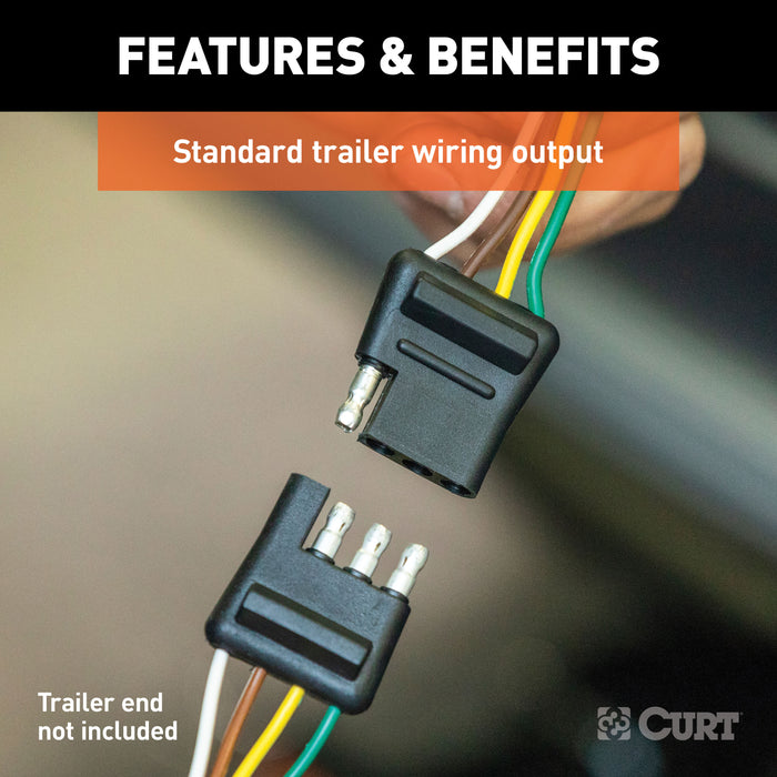 CURT 55597 Custom Wiring Harness; 4-Way Flat Output; Select Dodge Durango; Chrysler Aspen - Truck Part Superstore