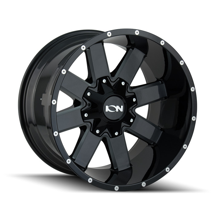 ION 141-2976M 141 (141) GLOSS BLACK/MILLED SPOKES 20X9 8-165.1/8-170 0MM 130.8MM - Truck Part Superstore