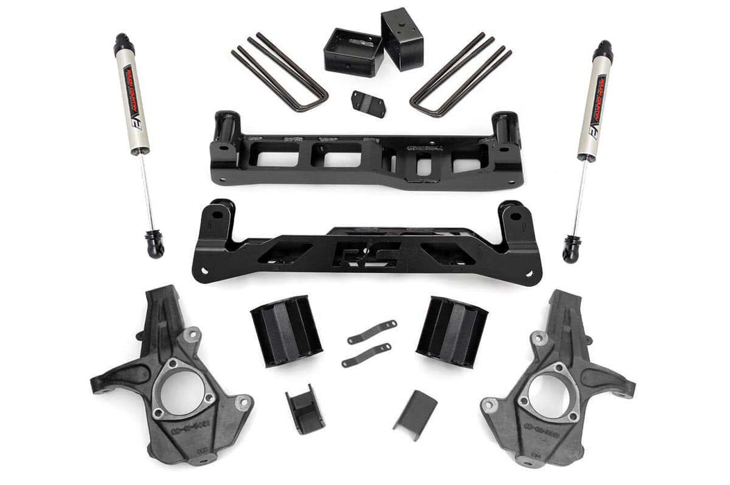 Rough Country 24870 5 Inch Suspension Lift Kit No Struts V2 Monotube Shocks w/N2.0 14-18 Silverado/Sierra 1500 2WD Aluminum/Stamped Steel Rough Country - Truck Part Superstore