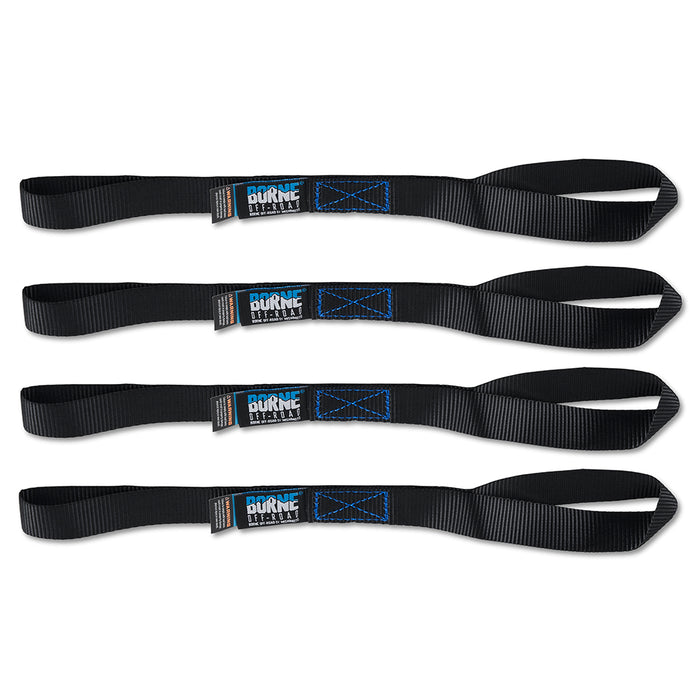 Mishimoto BNRTC-TDMD-4BK Borne Off-Road Medium-Duty Ratchet Tie-Down Kit (4-pack), Black - Truck Part Superstore