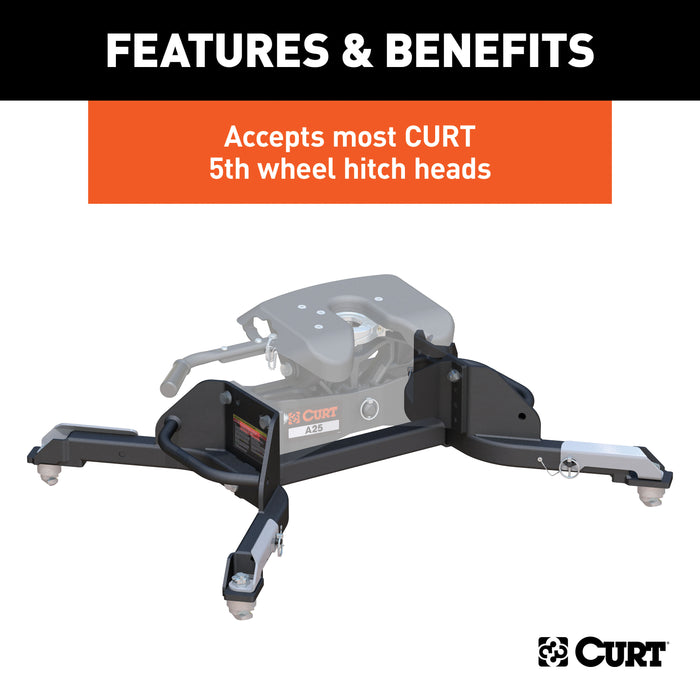 CURT 16021 Puck System 5th Wheel Legs; Select Ram 2500; 3500; 8ft. Bed; 25K - Truck Part Superstore