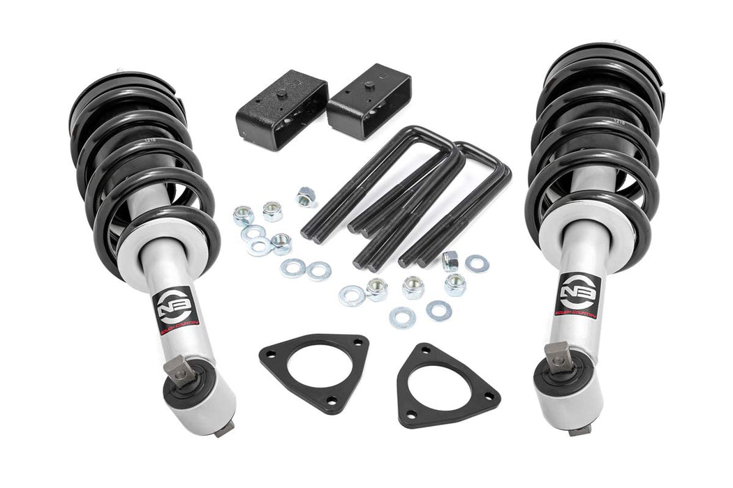 Rough Country 1319 2.5 Inch Leveling Lift Kit w/N3 Loaded Struts 07-16 Silverado/Sierra 1500 Cast Steel & Cast Aluminum Rough Country - Truck Part Superstore
