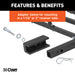 CURT 18145 48in. x 20in. Black Steel Basket Cargo Carrier (1-1/4in.; 2in. Adapter; 500 lbs. - Truck Part Superstore