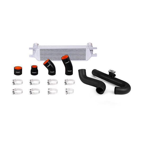 Mishimoto MMINT-MUS4-15KWSL Ford Mustang EcoBoost Performance Intercooler Kit, 2015+ Silver w/ Black Pipes - Truck Part Superstore
