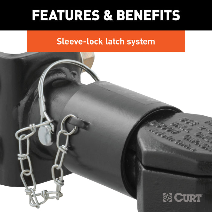 CURT 25329 2-5/16in. Channel-Mount Coupler with Sleeve-Lock (12;500 lbs; Black) - Truck Part Superstore