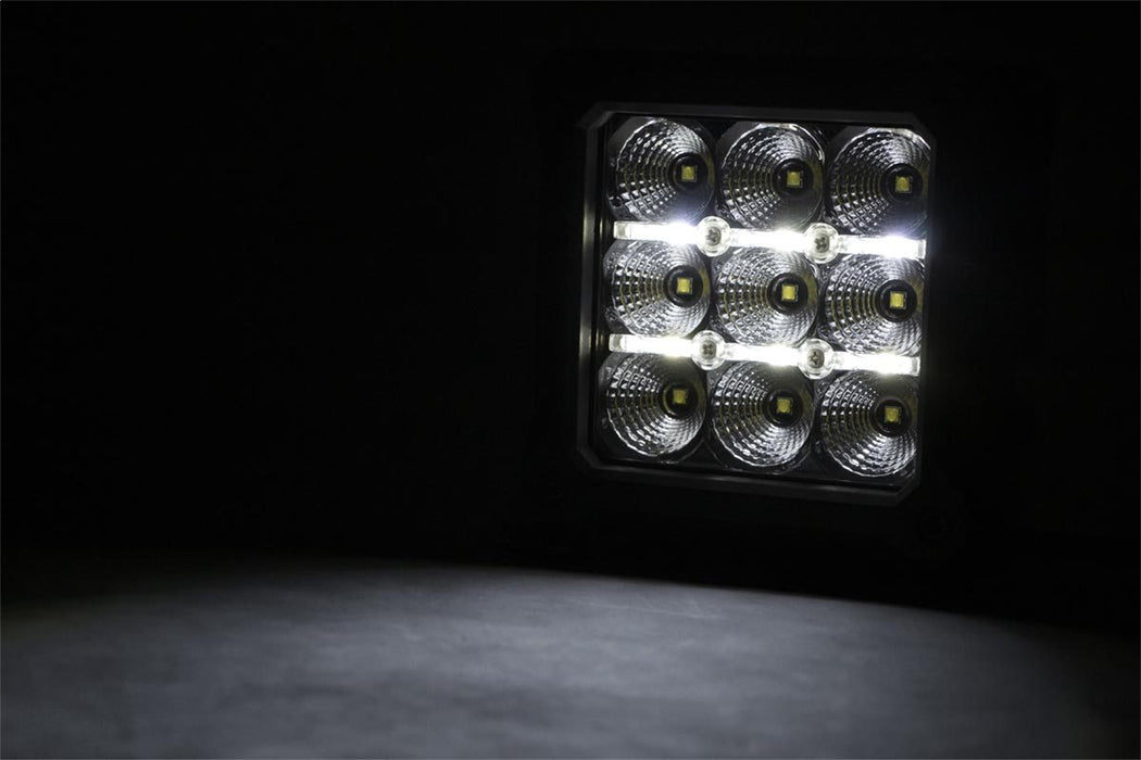 Rough Country 70905DRL 4 Inch Square Cree LED Lights Pair Chrome Series w/Cool White DRL Rough Country - Truck Part Superstore