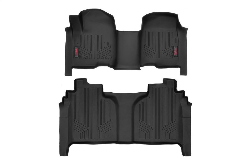 Rough Country M-21613 Heavy Duty Floor Mats Front/Rear-19-20 Silverado/Sierra Crew Cab Bench Seats Rough Country - Truck Part Superstore