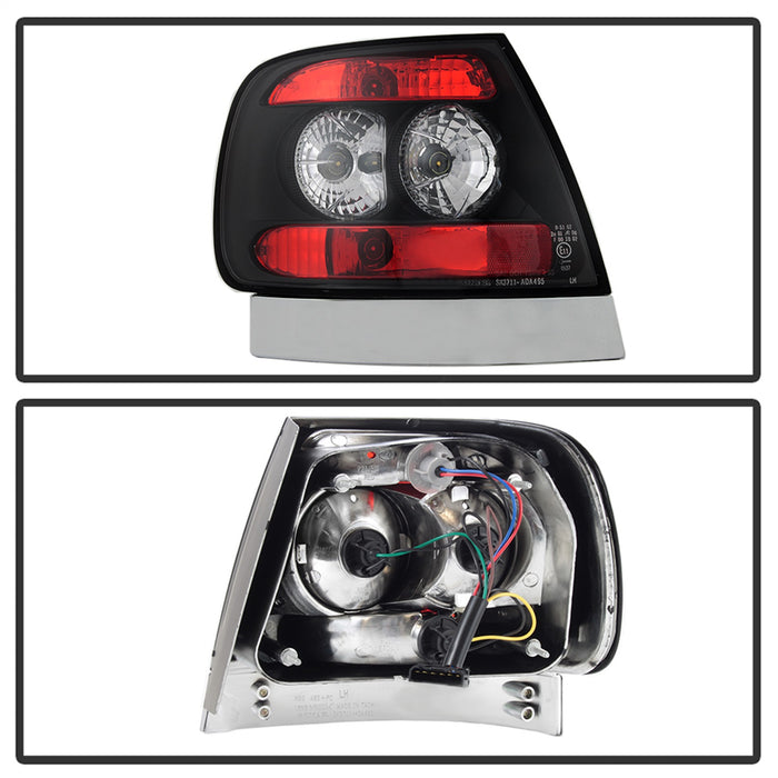 Spyder Auto 5000064 Euro Style Tail Lights; Uses Stock Bulbs; Pair; Black; - Truck Part Superstore