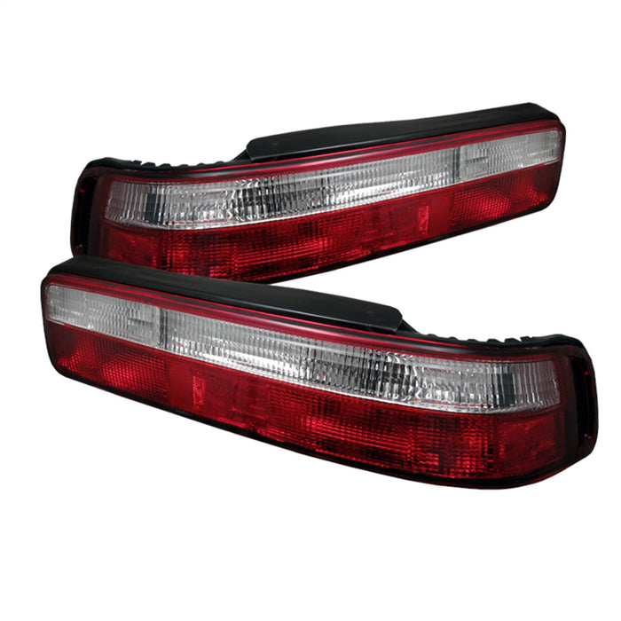 Spyder Auto 5000187 Euro Style Tail Lights; Uses Stock Bulbs; Pair; Red/Clear; - Truck Part Superstore