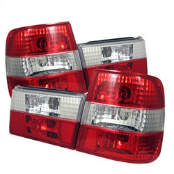 Spyder Auto 5000491 Euro Style Tail Lights; Uses Stock Bulbs; Pair; Red/Clear; - Truck Part Superstore