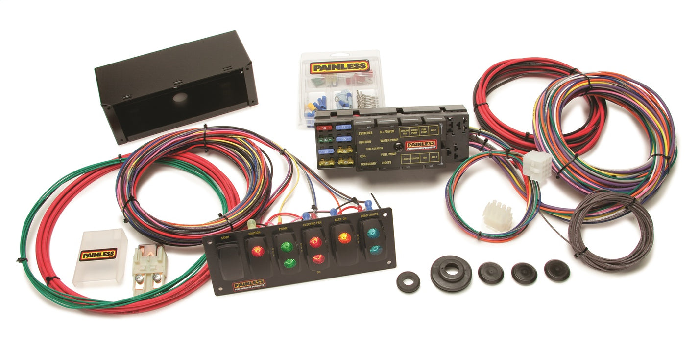 Painless Wiring 50005 10 Circuit Race Only Chassis Harness/Switch Panel Kit - Truck Part Superstore