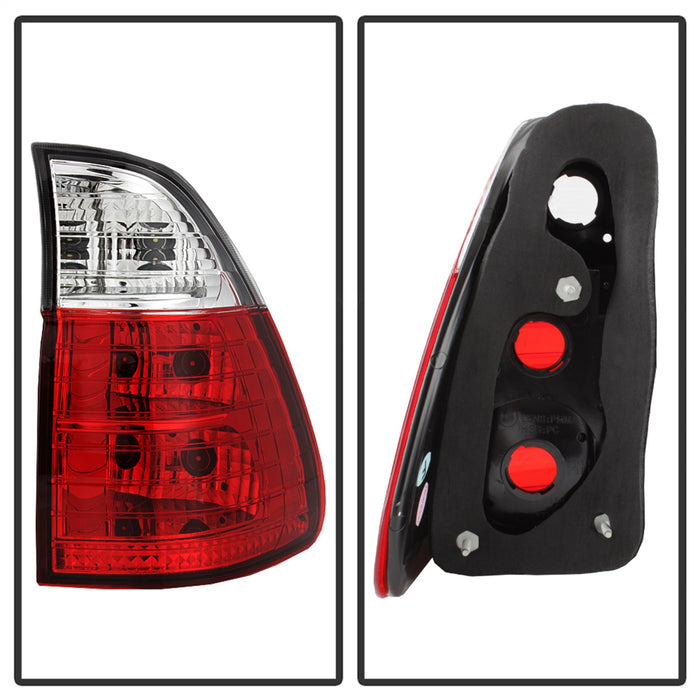 Spyder Auto 5000835 Euro Style Tail Lights; Uses Stock Bulbs; 4 pc.; Red/Clear; - Truck Part Superstore