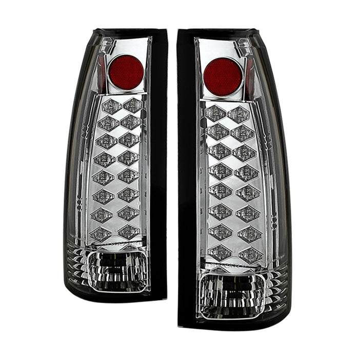 Spyder Auto 5001368 LED Tail Lights; Uses Stock Bulbs; 16 LED; Pair; Chrome; - Truck Part Superstore