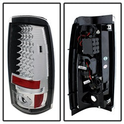 Spyder Auto 5001733 LED Tail Lights; Uses Stock Bulbs; Pair; 28 LED; Chrome; - Truck Part Superstore