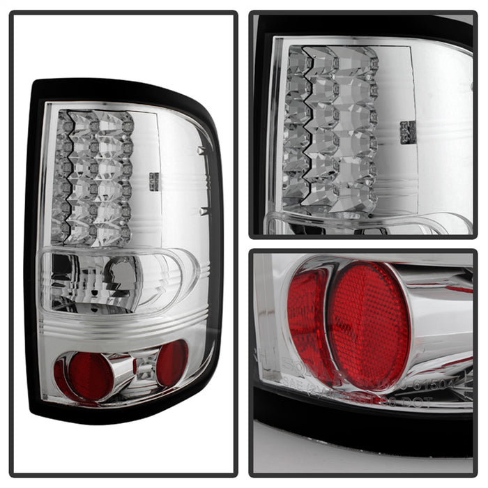 Spyder Auto 5003256 LED Tail Lights; Uses Stock Bulbs; Pair; Chrome; - Truck Part Superstore