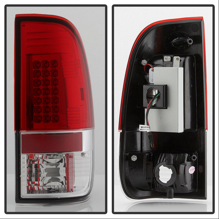 Spyder Auto 5003485 LED Tail Lights; Uses Stock Bulbs; Pair; Red/Clear; - Truck Part Superstore