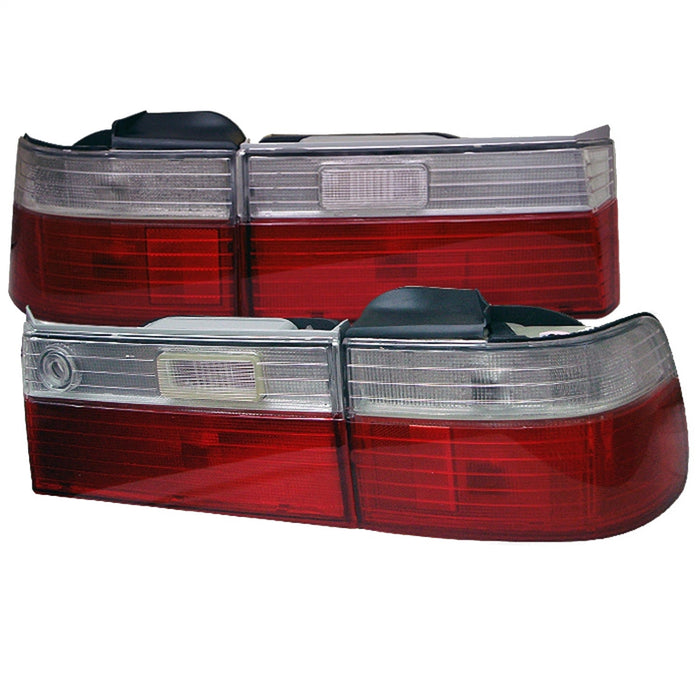 Spyder Auto 5004062 Euro Style Tail Lights; Uses Stock Bulbs; Pair; Red/Clear; - Truck Part Superstore