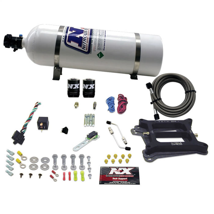 Nitrous Express 50045-15 4150 4-BBL/ALCOHOL (100-200-300-400-500HP) WITH 15LB BOTTLE - Truck Part Superstore