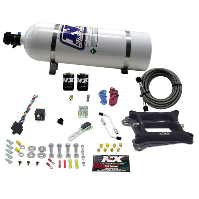 Nitrous Express 50045-15 4150 4-BBL/ALCOHOL (100-200-300-400-500HP) WITH 15LB BOTTLE - Truck Part Superstore