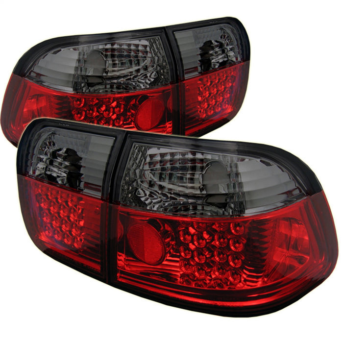Spyder Auto 5005038 LED Tail Lights; Uses Stock Bulbs; Pair; Red/Smoke; - Truck Part Superstore