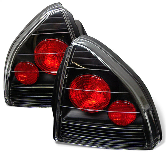 Spyder Auto 5005229 Euro Style Tail Lights; Uses Stock Bulbs; Pair; Black; - Truck Part Superstore