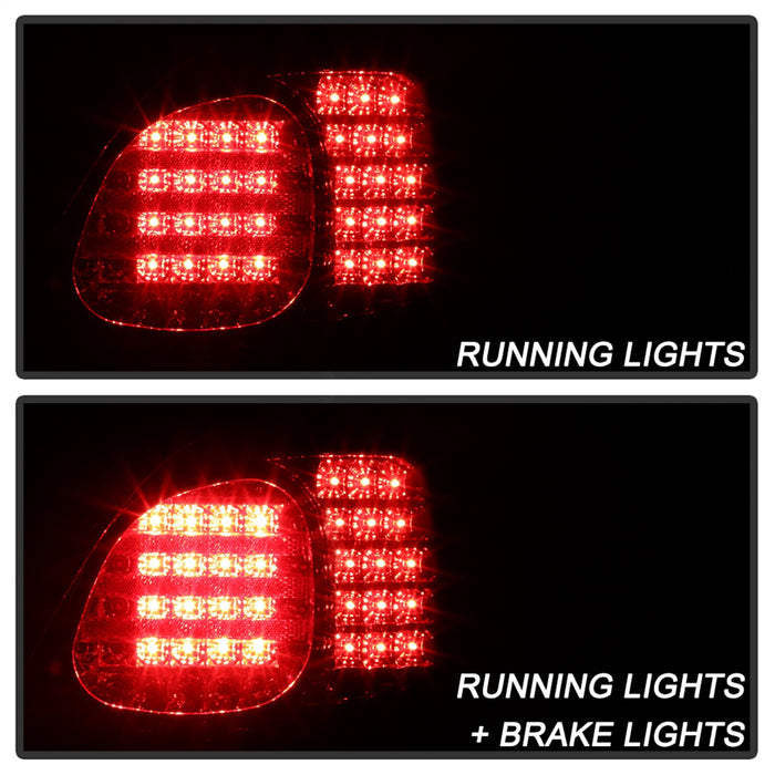 Spyder Auto 5005731 LED Tail Lights; Uses Stock Bulbs; 4 pc. w/Trunk Piece; Red/Clear; - Truck Part Superstore