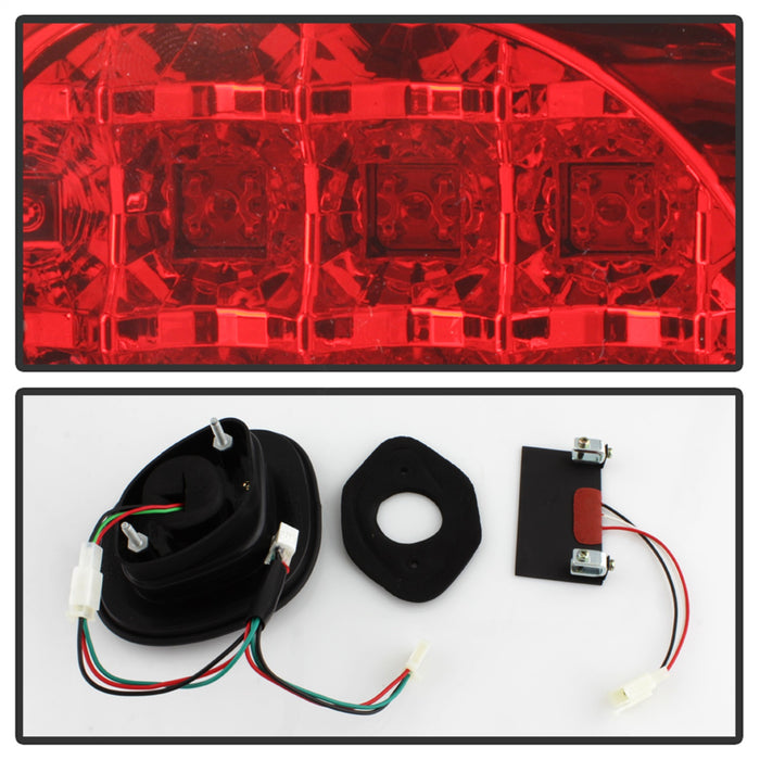 Spyder Auto 5005731 LED Tail Lights; Uses Stock Bulbs; 4 pc. w/Trunk Piece; Red/Clear; - Truck Part Superstore