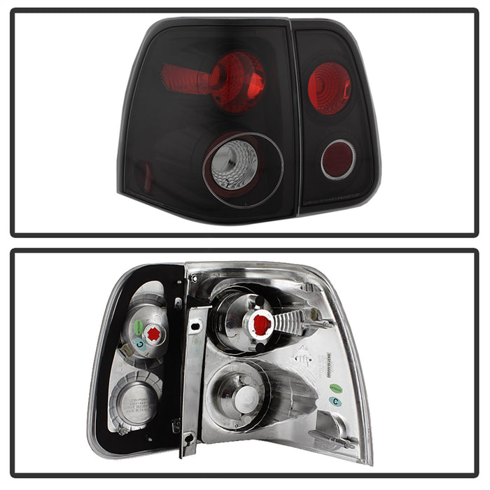 Spyder Auto 5005946 Euro Style Tail Lights; Uses Stock Bulbs; Pair; Black; - Truck Part Superstore