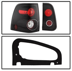 Spyder Auto 5005946 Euro Style Tail Lights; Uses Stock Bulbs; Pair; Black; - Truck Part Superstore