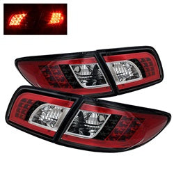 Spyder Auto 5006066 LED Tail Lights; Uses Stock Bulbs; w/Red Lens; Pair; Black; - Truck Part Superstore