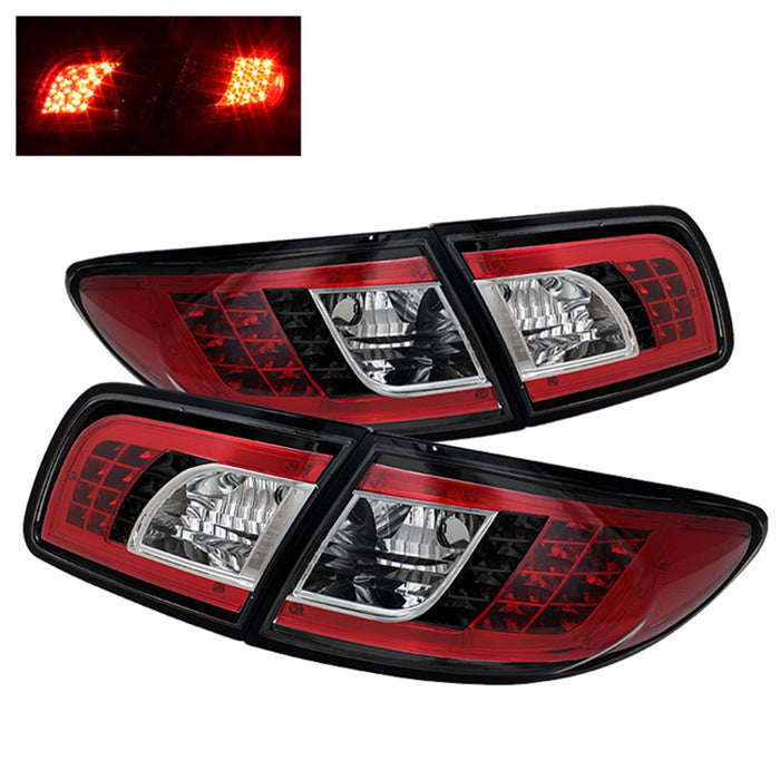 Spyder Auto 5006066 LED Tail Lights; Uses Stock Bulbs; w/Red Lens; Pair; Black; - Truck Part Superstore