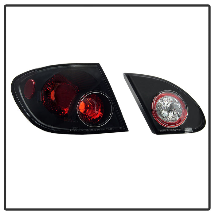 Spyder Auto 5007339 Euro Style Tail Lights; Uses Stock Bulbs; Pair; Black; - Truck Part Superstore