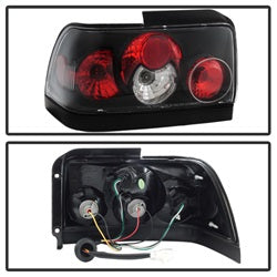 Spyder Auto 5007407 Euro Style Tail Lights; Uses Stock Bulbs; Pair; Black; - Truck Part Superstore