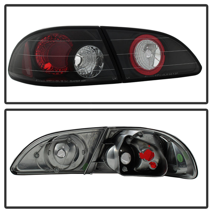 Spyder Auto 5007476 Euro Style Tail Lights; Uses Stock Bulbs; Pair; Black; - Truck Part Superstore