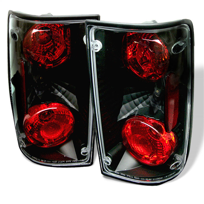 Spyder Auto 5007636 Euro Style Tail Lights; Uses Stock Bulbs; Pair; Black; - Truck Part Superstore