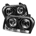 Spyder Auto 5008008 Halo LED Projector Headlights; Uses T10 LED Ultra White LED Bulb; Pair; Black; - Truck Part Superstore