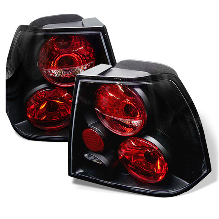 Spyder Auto 5008381 Euro Style Tail Lights; Uses Stock Bulbs; Pair; Black; - Truck Part Superstore