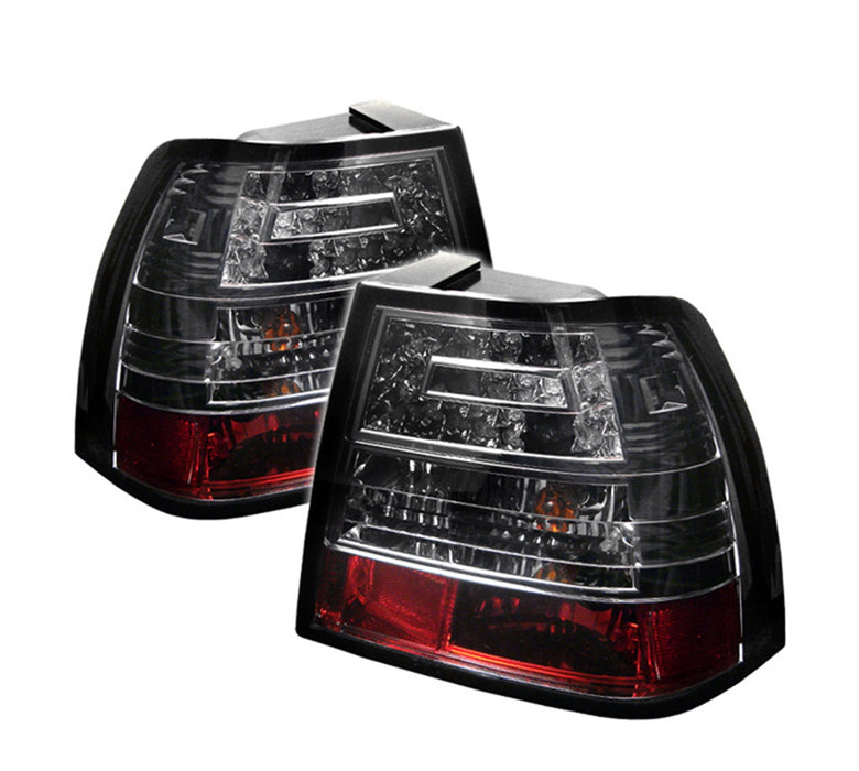 Spyder Auto 5008435 LED Tail Lights; Uses S25 Amber 180 Degree Bulb And 921 Clear Bulb; Pair; Smoke; - Truck Part Superstore