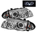 Spyder Auto 5008954 Halo Amber Projector Headlights; 1 pc.; Bulbs Included; Pair; Chrome; - Truck Part Superstore