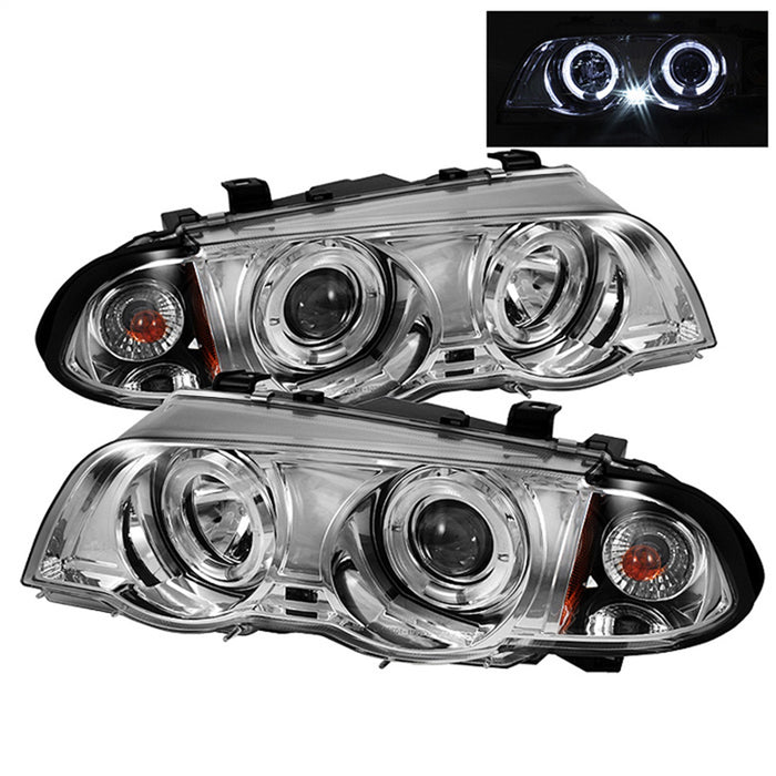 Spyder Auto 5008954 Halo Amber Projector Headlights; 1 pc.; Bulbs Included; Pair; Chrome; - Truck Part Superstore