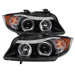 Spyder Auto 5009005 Halo Amber Projector Headlights; Bulbs Included; Pair; Black; - Truck Part Superstore