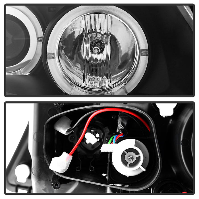 Spyder Auto 5009005 Halo Amber Projector Headlights; Bulbs Included; Pair; Black; - Truck Part Superstore