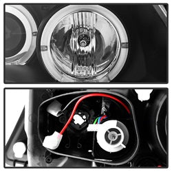 Spyder Auto 5009005 Halo Amber Projector Headlights; Bulbs Included; Pair; Black; - Truck Part Superstore